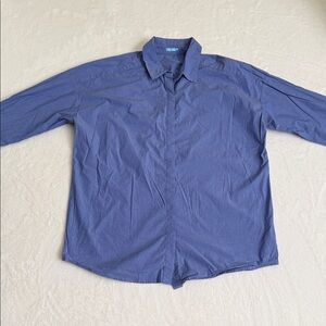 J. McLaughlin Blue Button-Down Shirt with Teal Label